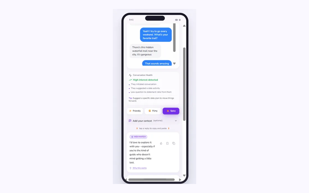 Sparks AI Dating Assistant screenshot